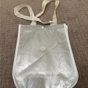 lululemon athletica Metallic Silver Shopping bag